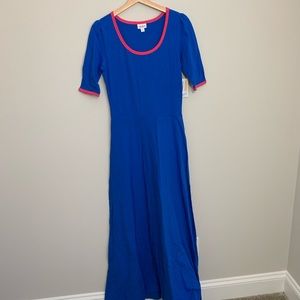 Nwt lularoe Ana dress medium solid blue